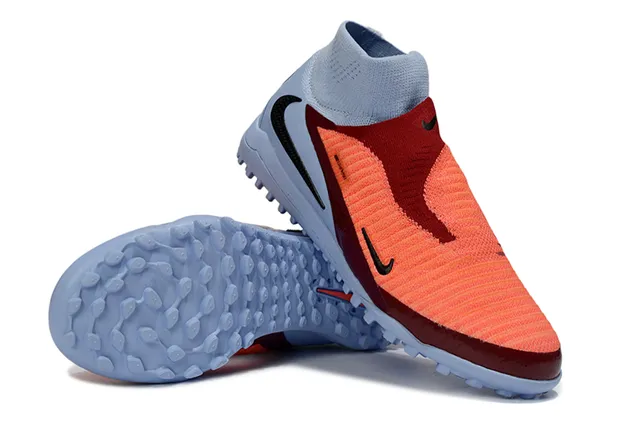 Nike Blue Orange Sock-Fit Knit Collar Asymmetric Synthetic Cage Turf Soccer Shoes 3