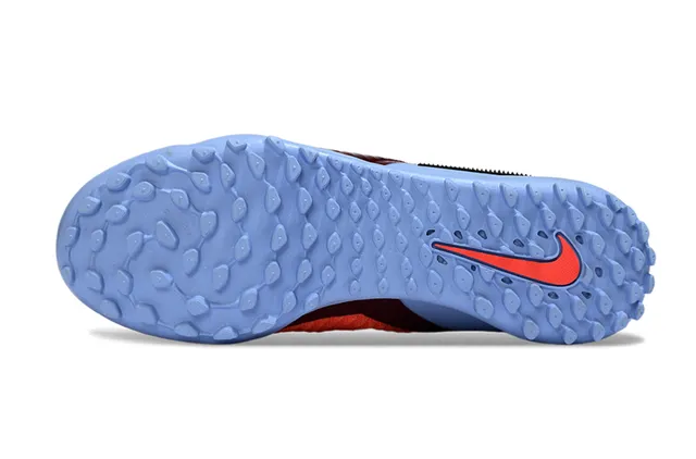 Nike Blue Orange Sock-Fit Knit Collar Asymmetric Synthetic Cage Turf Soccer Shoes 5