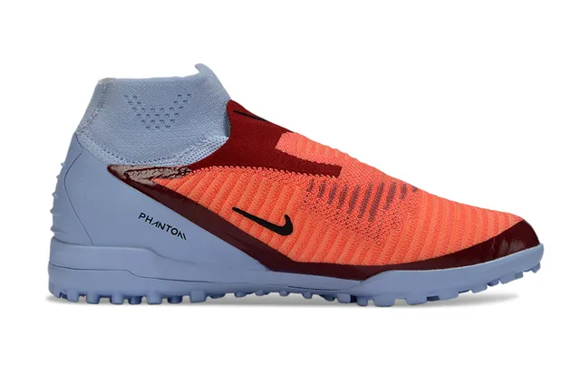 Nike Blue Orange Sock-Fit Knit Collar Asymmetric Synthetic Cage Turf Soccer Shoes 7