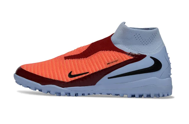 Nike Blue Orange Sock-Fit Knit Collar Asymmetric Synthetic Cage Turf Soccer Shoes 8