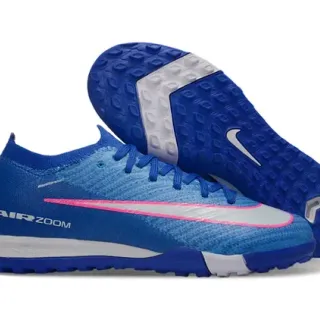 Nike Air Zoom Cushioning Turf Soccer Shoes Upper Knit Azul y Rosa