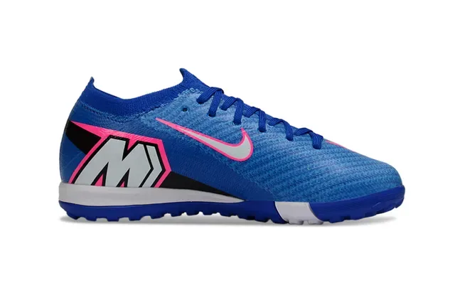 Nike Air Zoom Cushioning Turf Soccer Shoes Upper Knit Bleu et Rose 5