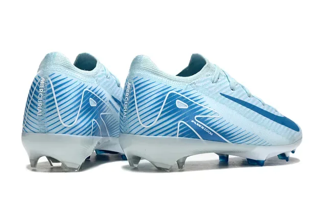 Nike Blue White Knit Upper Low-Cut Firm-Ground Soccer Shoes 5