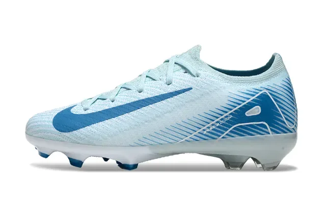 Nike Blue White Knit Upper Low-Cut Firm-Ground Soccer Shoes 7