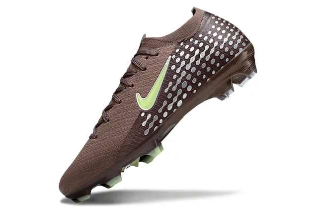 Nike Brown Green Knit Upper Wave-Dot Graphic Firm-Ground Soccer Shoes 3
