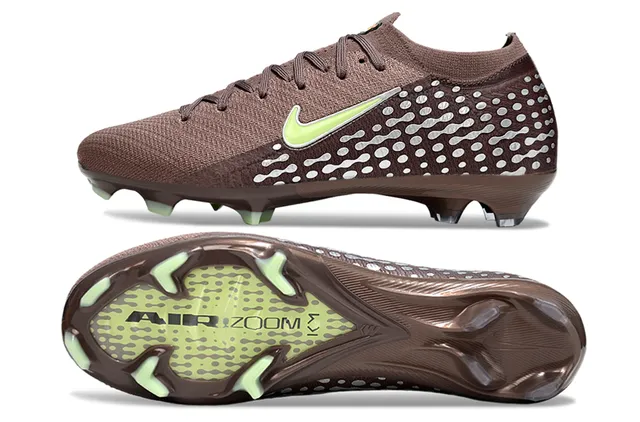 Nike Brown Green Knit Upper Wave-Dot Graphic Firm-Ground Soccer Shoes 6