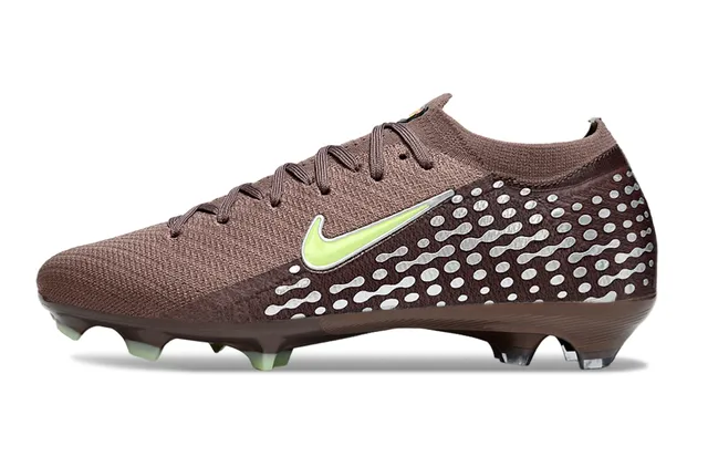 Nike Brown Green Knit Upper Wave-Dot Graphic Firm-Ground Soccer Shoes 7