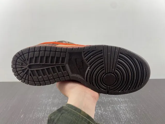 Nike Marron Orange Toile Camouflage Chaussures de Skateboard 7