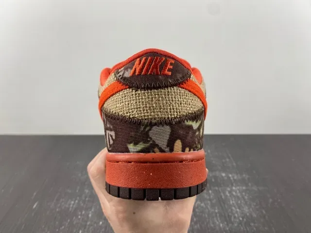 Nike Marron Orange Toile Camouflage Chaussures de Skateboard 8