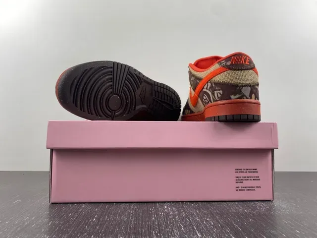 Nike Marron Orange Toile Camouflage Chaussures de Skateboard 15