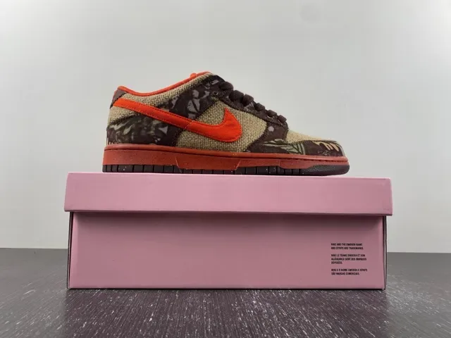 Nike Marron Orange Toile Camouflage Chaussures de Skateboard 16