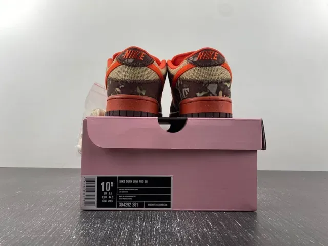 Nike Marron Orange Toile Camouflage Chaussures de Skateboard 17