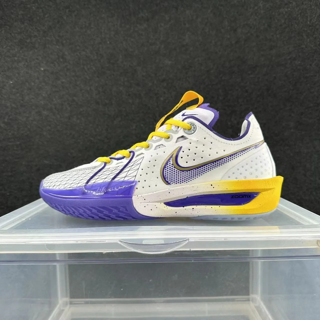 Nike Cosmic Unity White Purple Yellow Basketball Shoes 2
