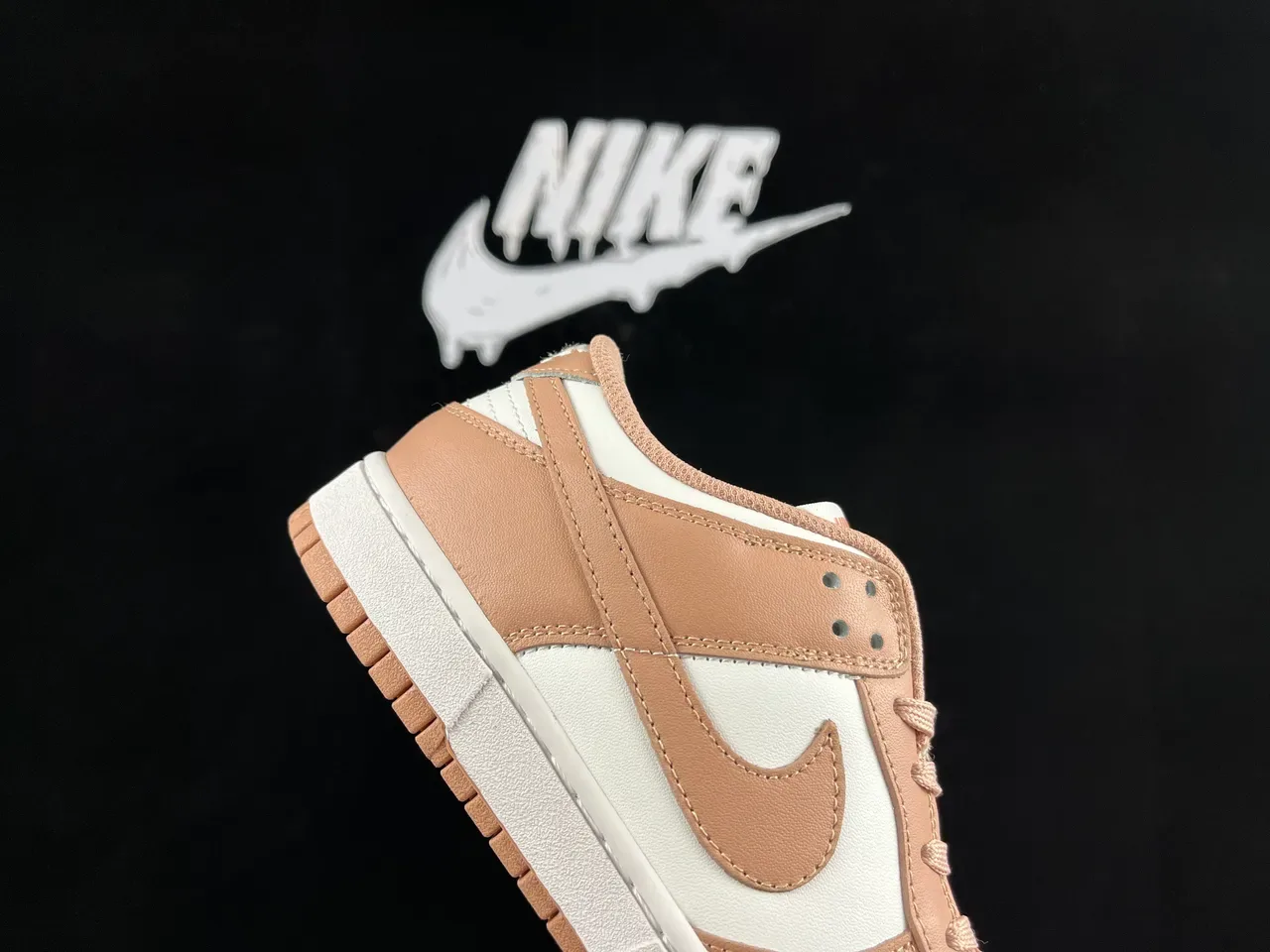 Nike Dunk Low Beige and White Lifestyle Sneakers 4