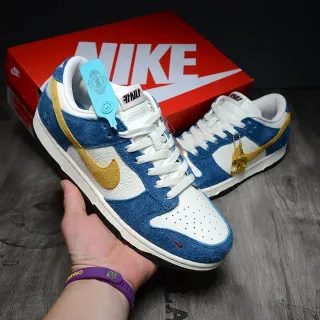 Nike Dunk Low Blue White Gold Lifestyle Sneakers