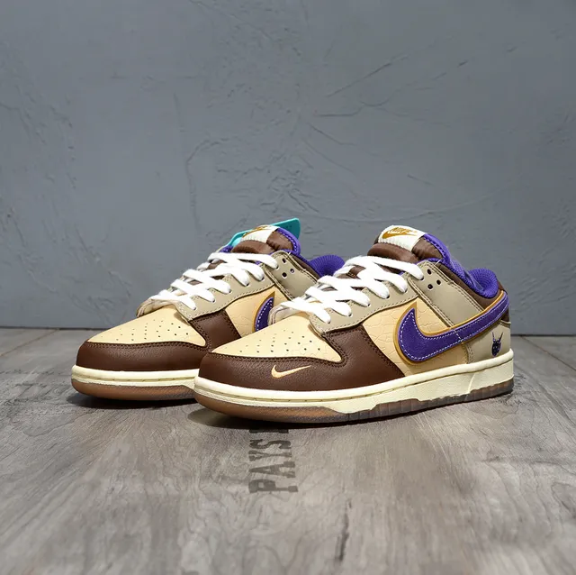 Nike Dunk Low Brown Purple Beige Lifestyle Sneakers 4