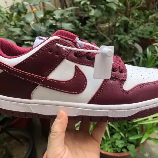 Nike Dunk Low Burgundy and White Lifestyle Sneakers