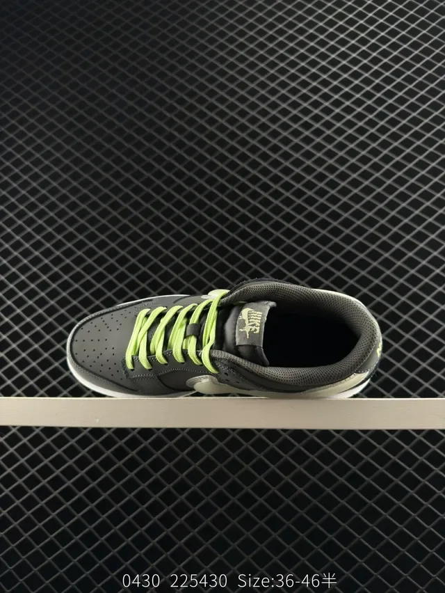 Nike Dunk Low Gray Green Silhouette Lifestyle Sneakers 4
