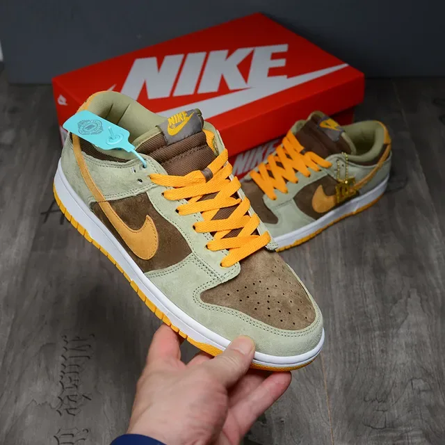 Nike Dunk Low Olive Green Brown Orange Lifestyle Sneakers 2