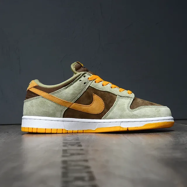 Nike Dunk Low Olive Green Brown Orange Lifestyle Sneakers 6