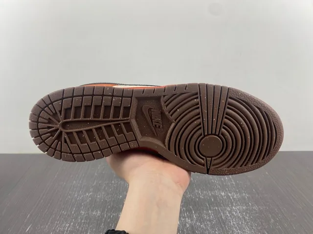 Nike Dunk Low Orange Beige Black Skateboard Shoes 7