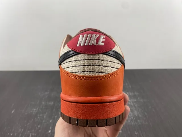 Nike Dunk Low Orange Beige Black Skateboard Shoes 8