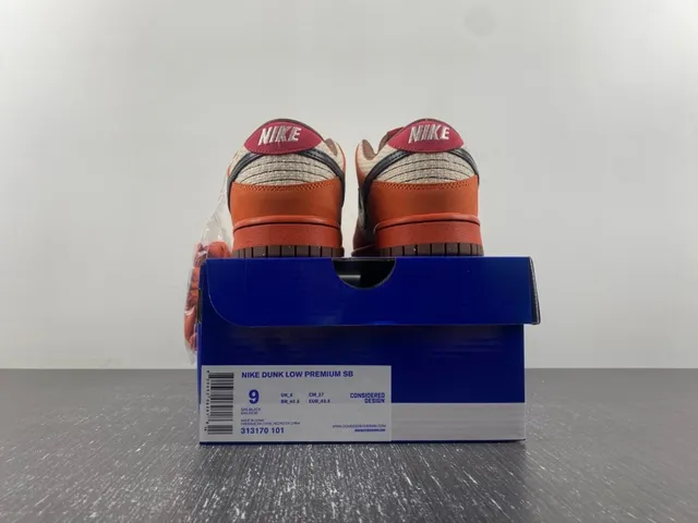 Nike Dunk Low Orange Beige Black Skateboard Shoes 17