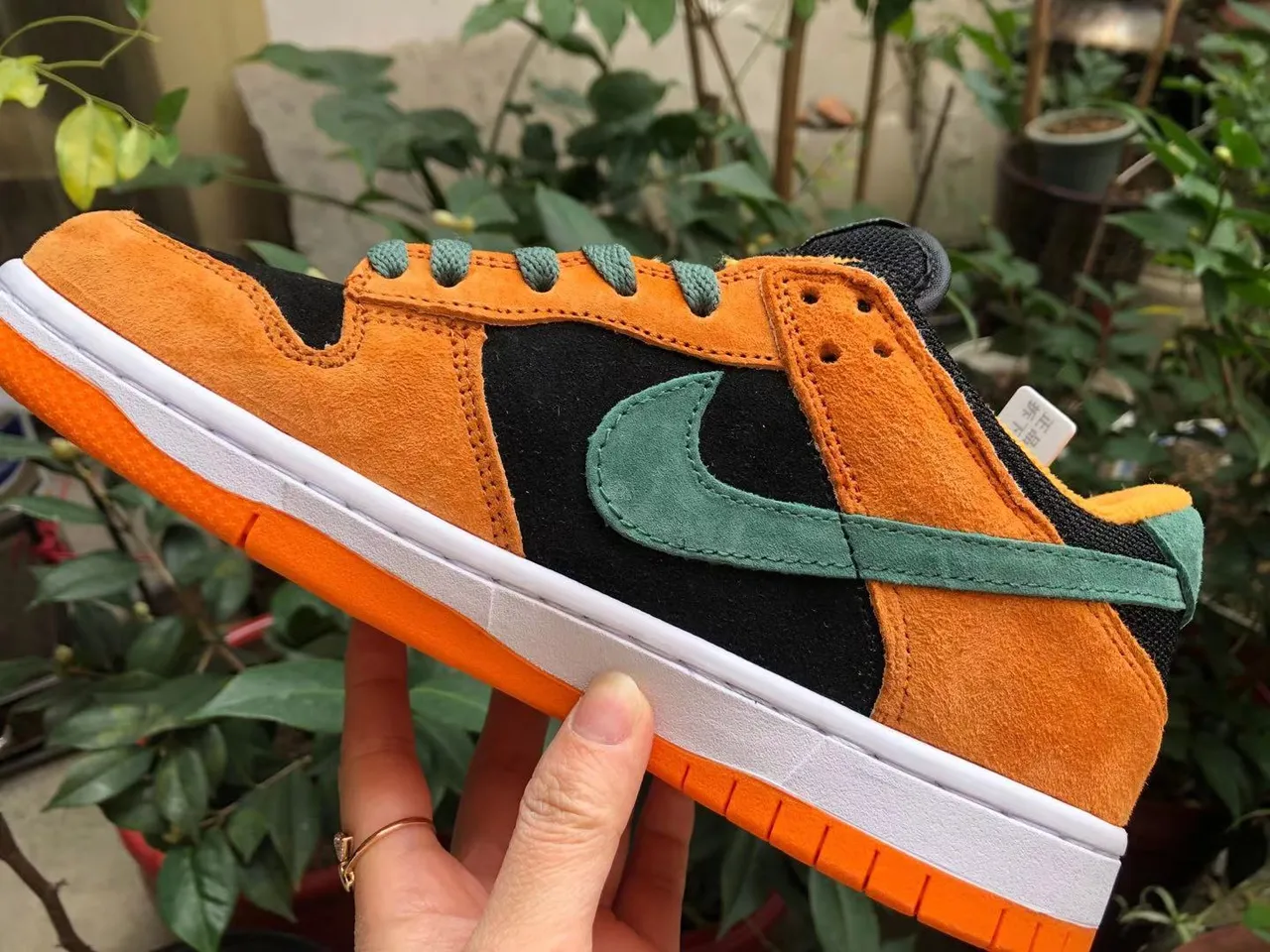Nike Dunk Low Orange Black Teal Lifestyle Sneakers 4
