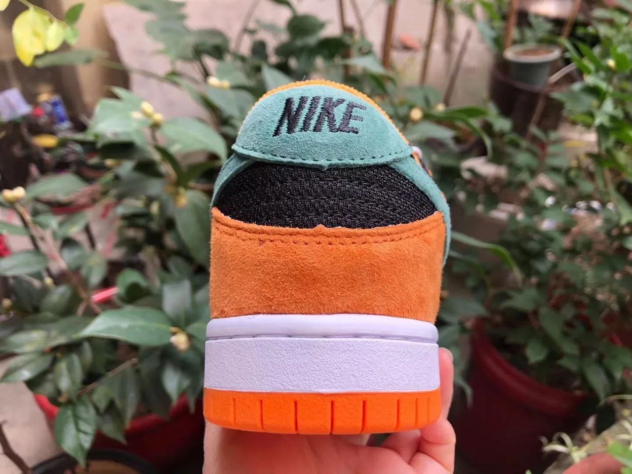 Nike Dunk Low Orange Black Teal Lifestyle Sneakers 5