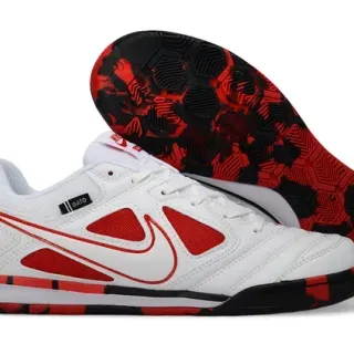 Nike Gato White Red Low-Top Synthetic Leather Upper Indoor Soccer Shoes