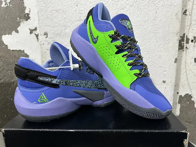 Nike Giannis Second Generation Purple Green Basketball Shoes 2