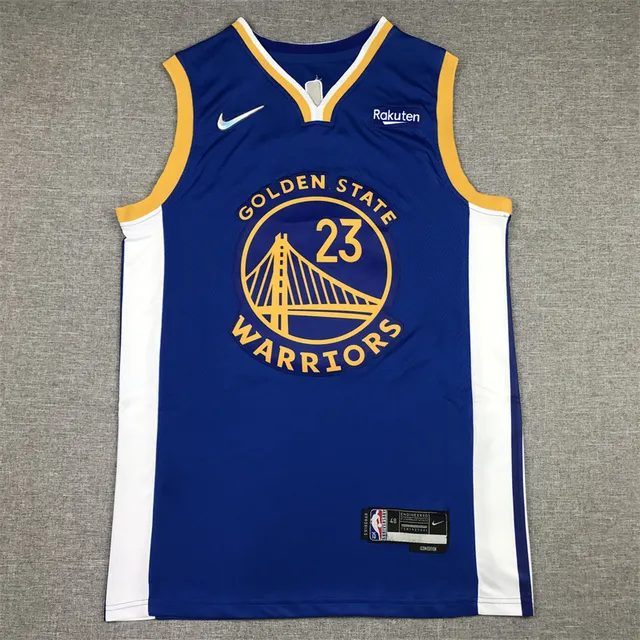 Nike Golden State Warriors #23 Swingman Bleu Blanc Sans Manches Col V Maillot 3