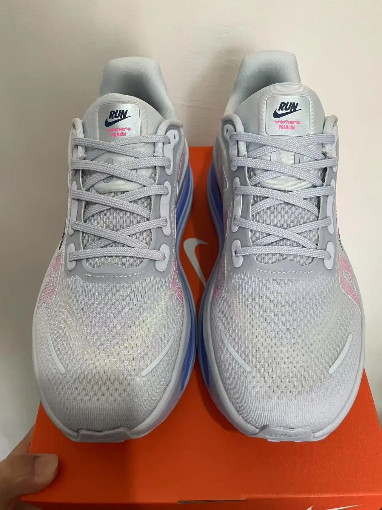 Nike Gray Blue Engineered Mesh Upper Dual Visible Air Zoom Units Lifestyle Sneakers 3