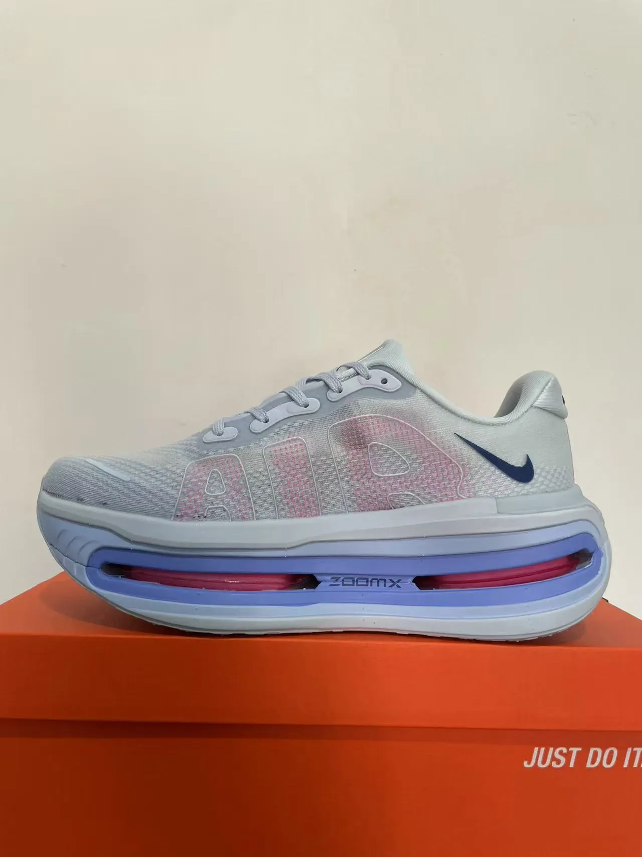 Nike Gray Blue Engineered Mesh Upper Dual Visible Air Zoom Units Lifestyle Sneakers 5