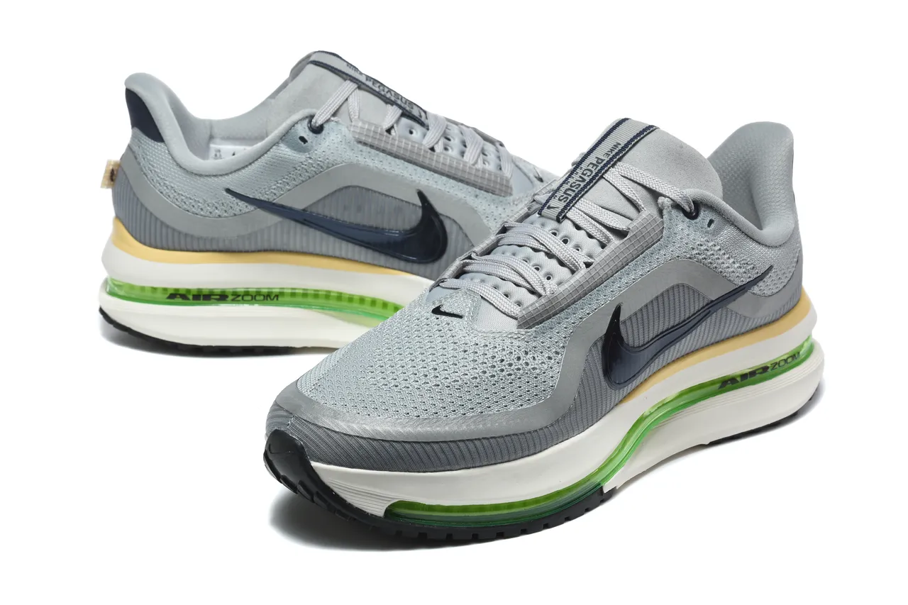 Nike Gris Vert Matière supérieure en mesh ingénierée Longueur complète Unité Air Zoom visible Chaussures de course 4