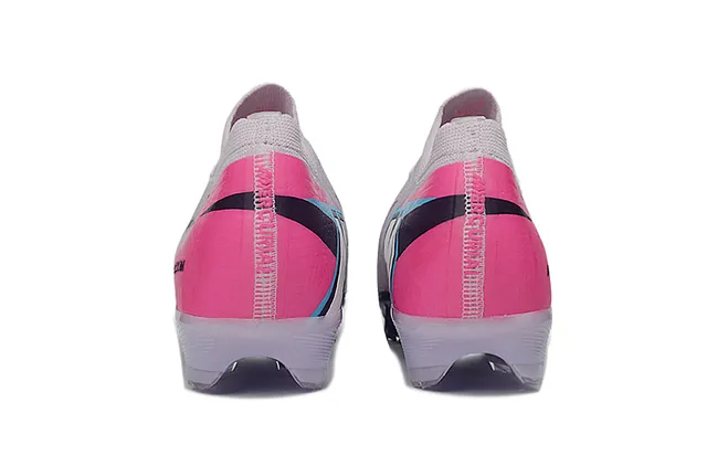 Nike Gray Pink Low-Cut Sock-Fit Upper Flyknit Construction Firm-Ground Soccer Shoes 4