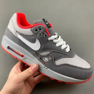 Nike Gray Red Low-Top Textile Upper Lifestyle Sneakers