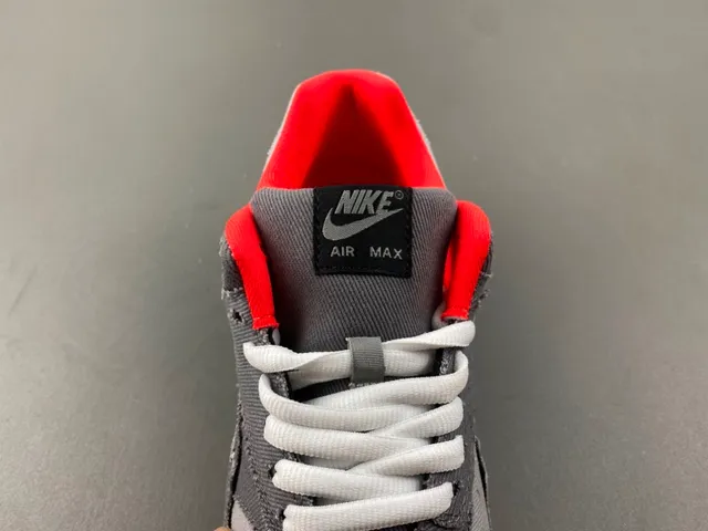 Nike Gray Red Low-Top Textile Upper Lifestyle Sneakers 6
