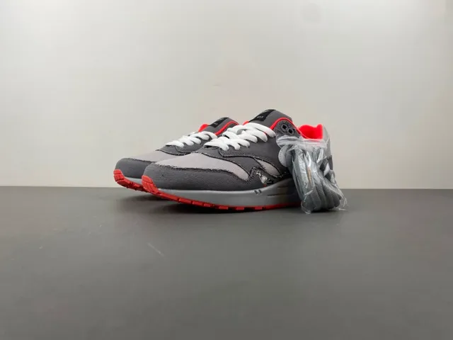 Nike Gray Red Low-Top Textile Upper Lifestyle Sneakers 10