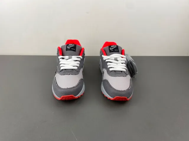 Nike Gray Red Low-Top Textile Upper Lifestyle Sneakers 11