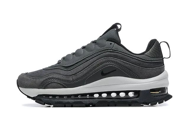 Nike Gray White Layered Mesh And Synthetic Overlays Wave-Contoured Midsole Lifestyle Sneakers 2