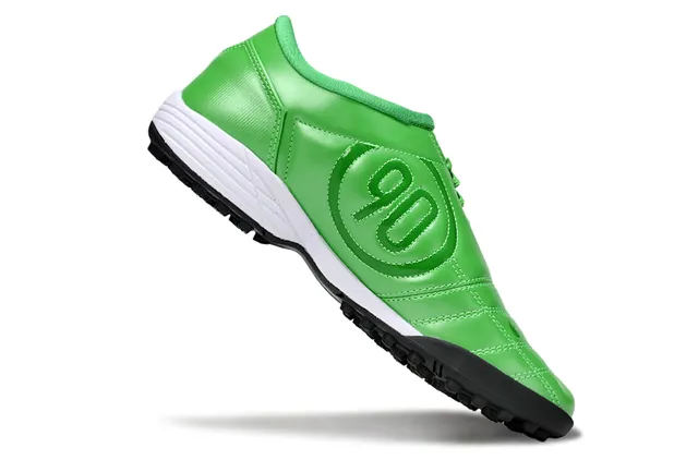 Nike Vert Noir Low-Top Chaussures de Football Turf Cuir Synthétique Supérieur 2