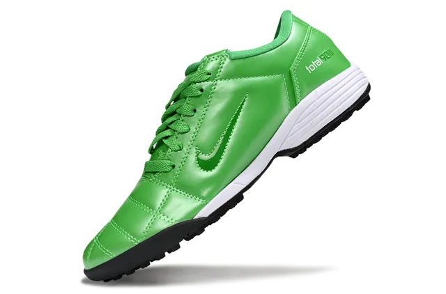 Nike Vert Noir Low-Top Chaussures de Football Turf Cuir Synthétique Supérieur 3