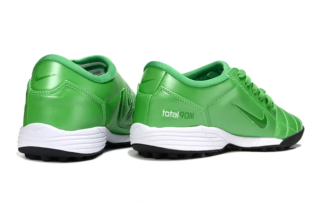 Nike Vert Noir Low-Top Chaussures de Football Turf Cuir Synthétique Supérieur 5