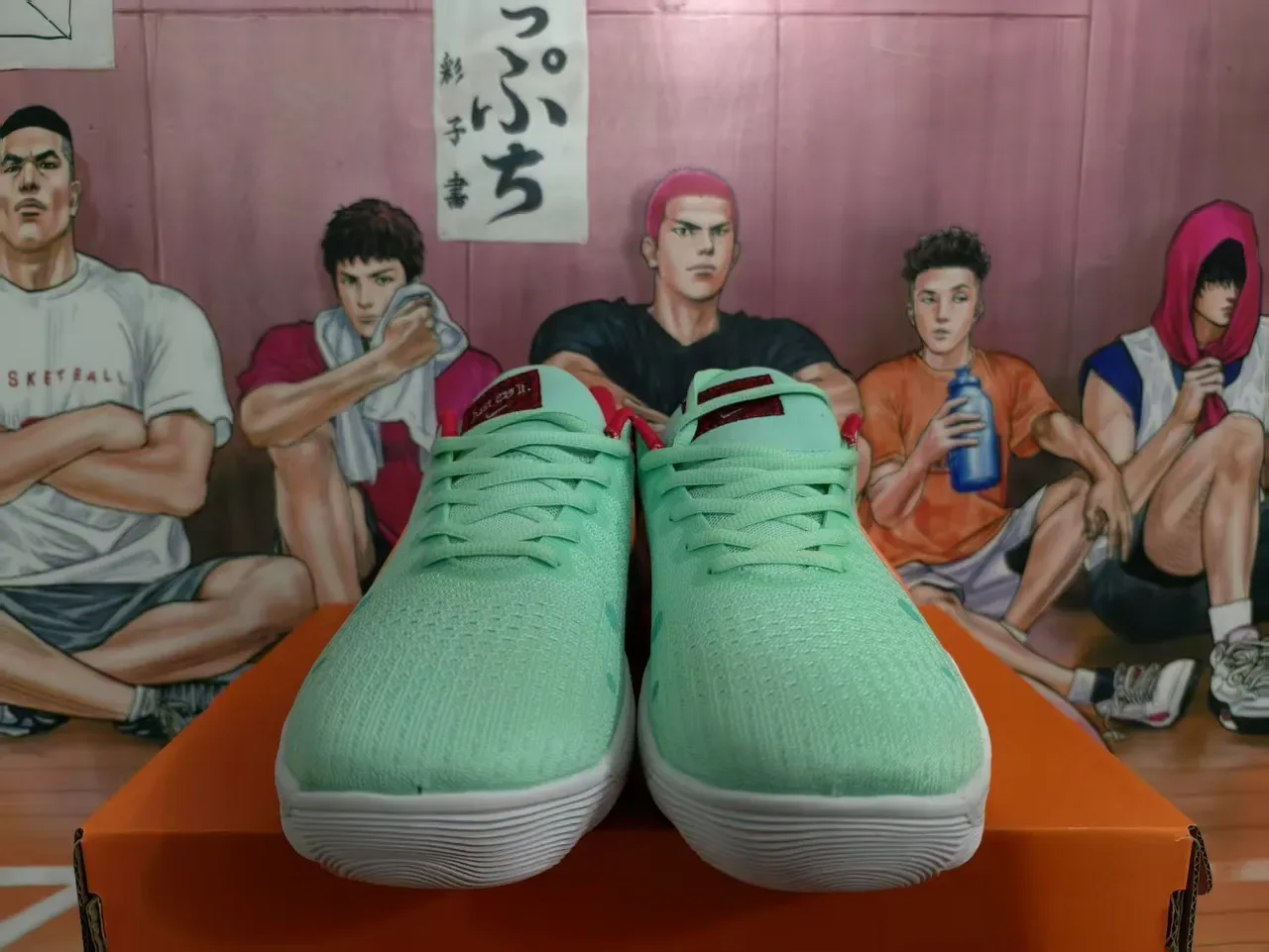 Nike Green Orange Knit Polka-Dot Lifestyle Sneakers 4