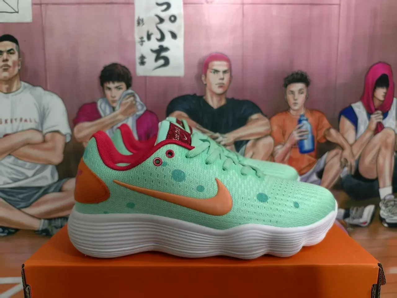 Nike Green Orange Knit Polka-Dot Lifestyle Sneakers 5
