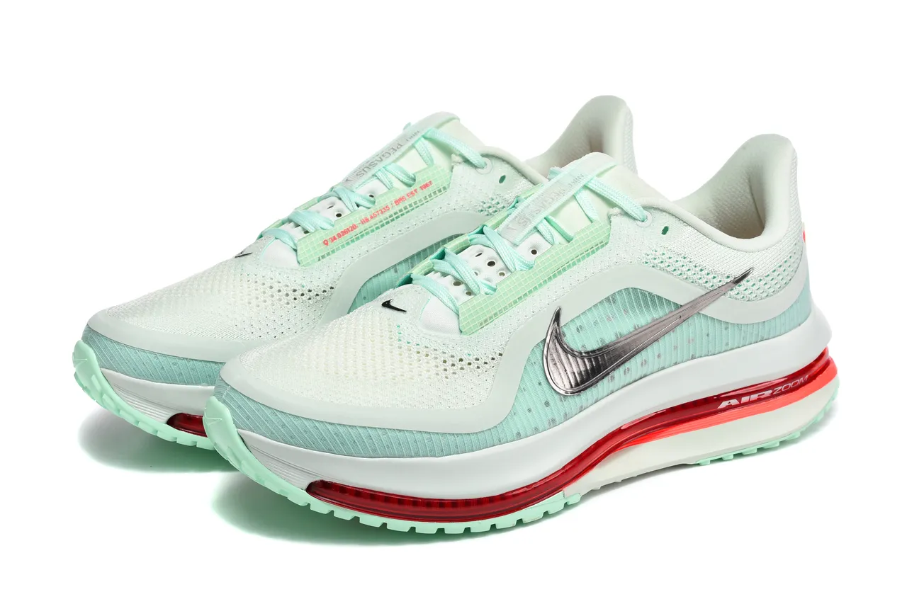 Nike Vert Rouge Maille Ingénierée Supérieure Translucide Air Zoom Unité Chaussures de course 6