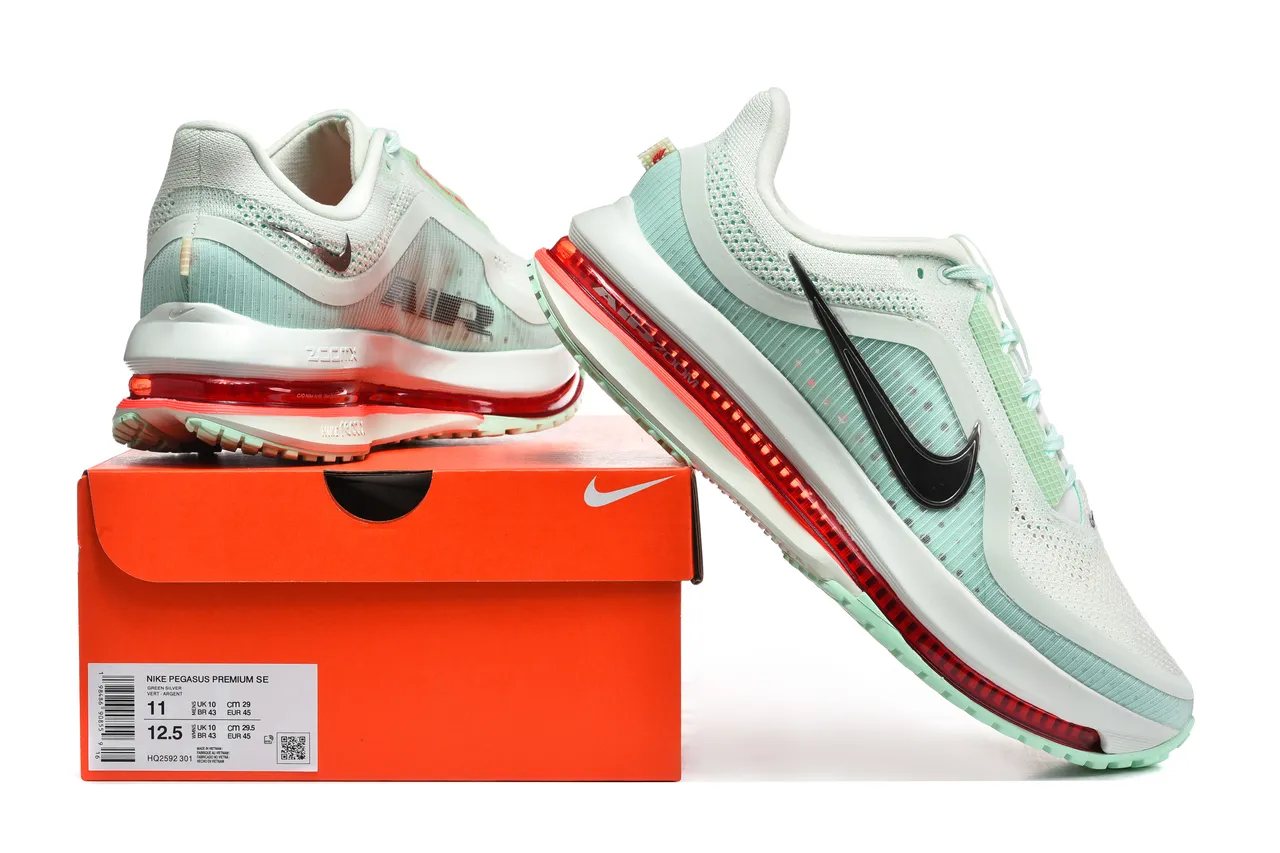Nike Vert Rouge Maille Ingénierée Supérieure Translucide Air Zoom Unité Chaussures de course 8