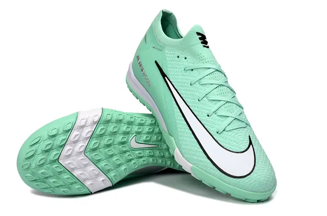 Nike Chaussures de football turf vert blanc upper knit low-cut col style chaussette 12