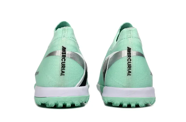 Nike Chaussures de football turf vert blanc upper knit low-cut col style chaussette 13